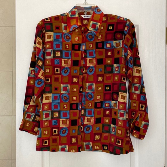 Beautiful vibrant blouse long sleeve - Picture 1 of 7